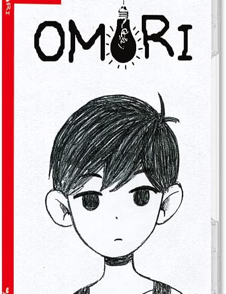 Game box for 'Omori' on Nintendo Switch with a stylized illustration of a character.