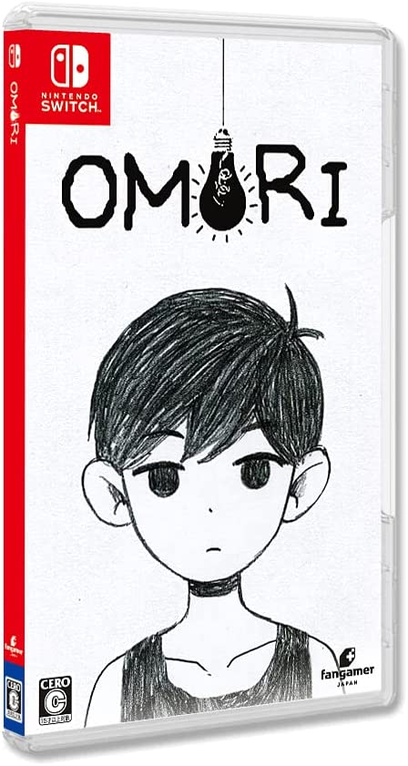 Game box for 'Omori' on Nintendo Switch with a stylized illustration of a character.