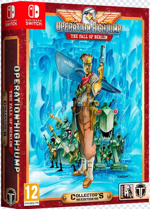 Operation Highjump game box for Nintendo Switch with character illustration on a blue background