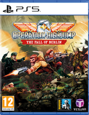 PlayStation 5 game case for 'Operation Highjump: The Fall of Berlin' with action-packed cover art.