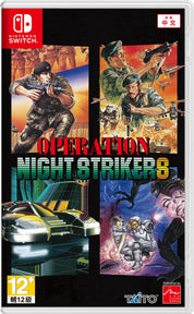 Game case for 'Operation Night Strikers' on Nintendo Switch with action-themed artwork.