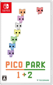 Pico Park 1+2 game case for Nintendo Switch with colorful cat-like characters on a white background.