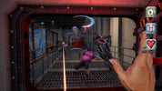 Gameplay screen showing a character in a virtual environment with a hand holding a weapon.