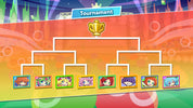 Tournament bracket with character portraits on a colorful background