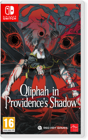 Game box for 'Qipphah in Providence's Shadow' on Nintendo Switch with red and black design.