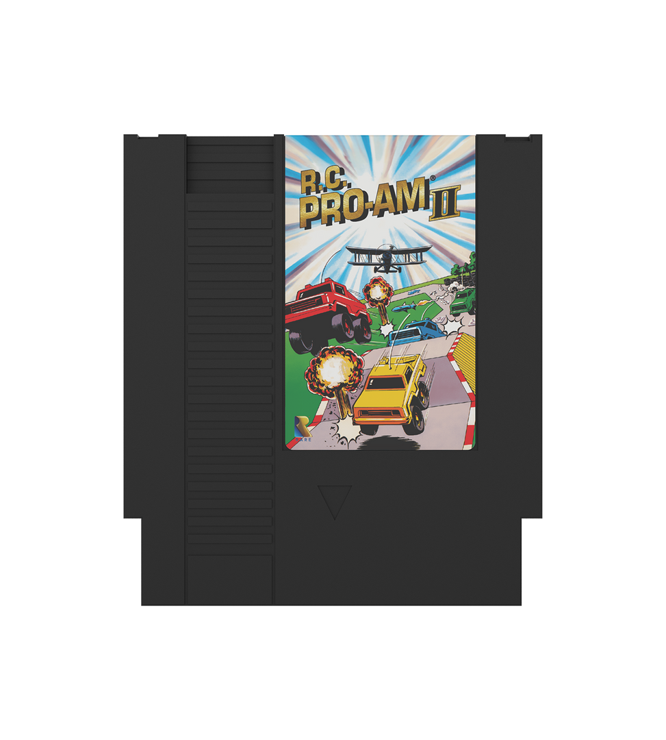 Video game cartridge with 'R.C. Pro-Am II' on a white background