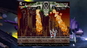 Video game screen with a boss battle scene featuring a large enemy and player character.
