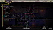 Game map interface with various locations on a dark background
