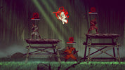 Dark fantasy scene with characters on platforms in a forest setting