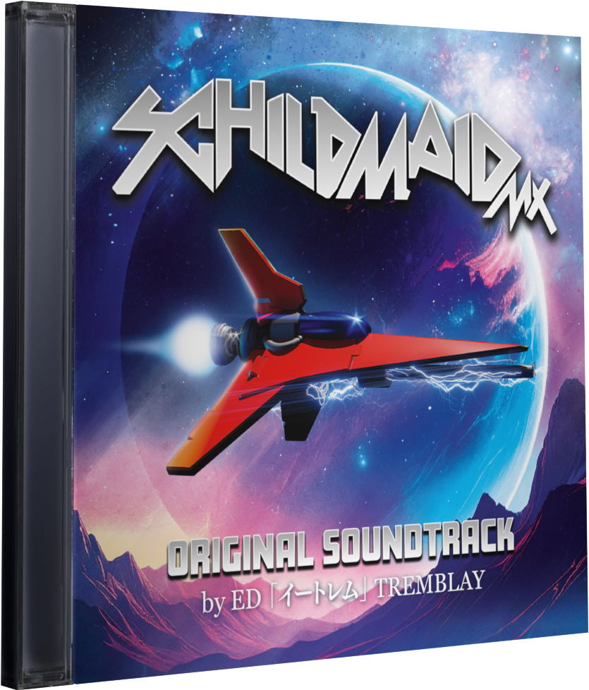 CD cover of 'Schildmaid MX' Original Soundtrack with a spaceship design.