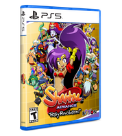 Shantae Advance: Risky Revolution game case for PS5 with colorful characters on a white background