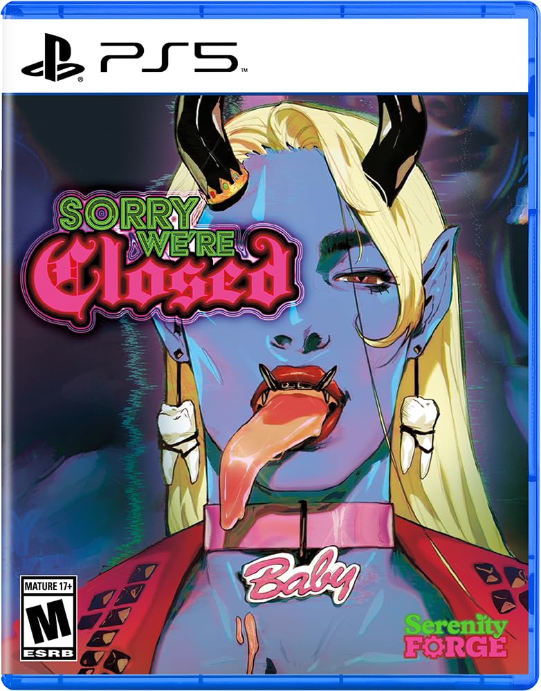 Video game cover for 'Sorry We're Closed' by Serenity Forge on a PS5 platform