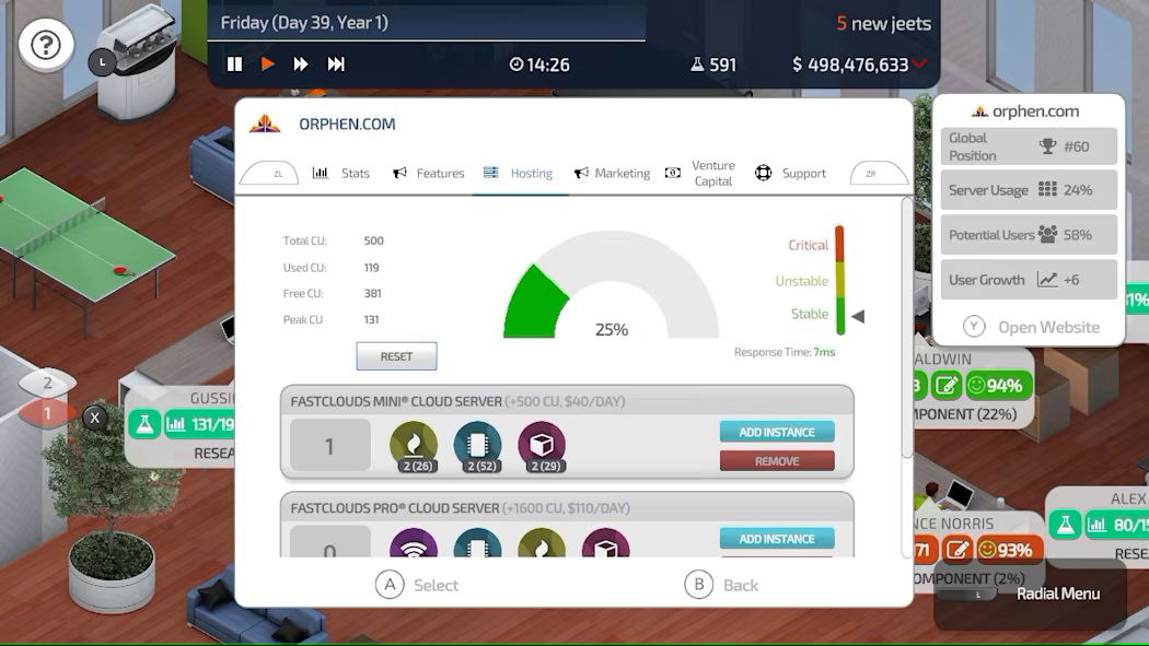Computer screen with Orphen.com software interface on a desktop background