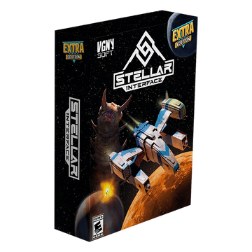 Stellar Interface game box with space-themed design andVGNY Soft branding
