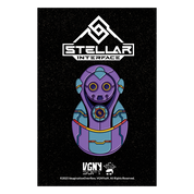 Stylized alien character on a black background with 'Stellar Interface' branding.