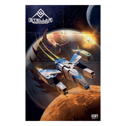 Space-themed poster with a spaceship and planet, featuring the 'Stellar Interface' logo.