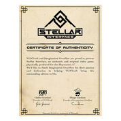 Certificate of Authenticity for Stellar Interface with branding and text on a beige background
