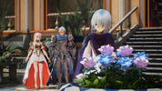 Animated characters in a fantasy setting with flowers in the foreground
