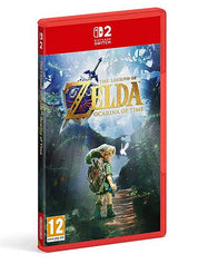Nintendo Switch game case for The Legend of Zelda: Ocarina of Time, shown at a three-quarter angle on a white background.