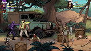 Sandbox game scene with characters and a truck in a jungle setting