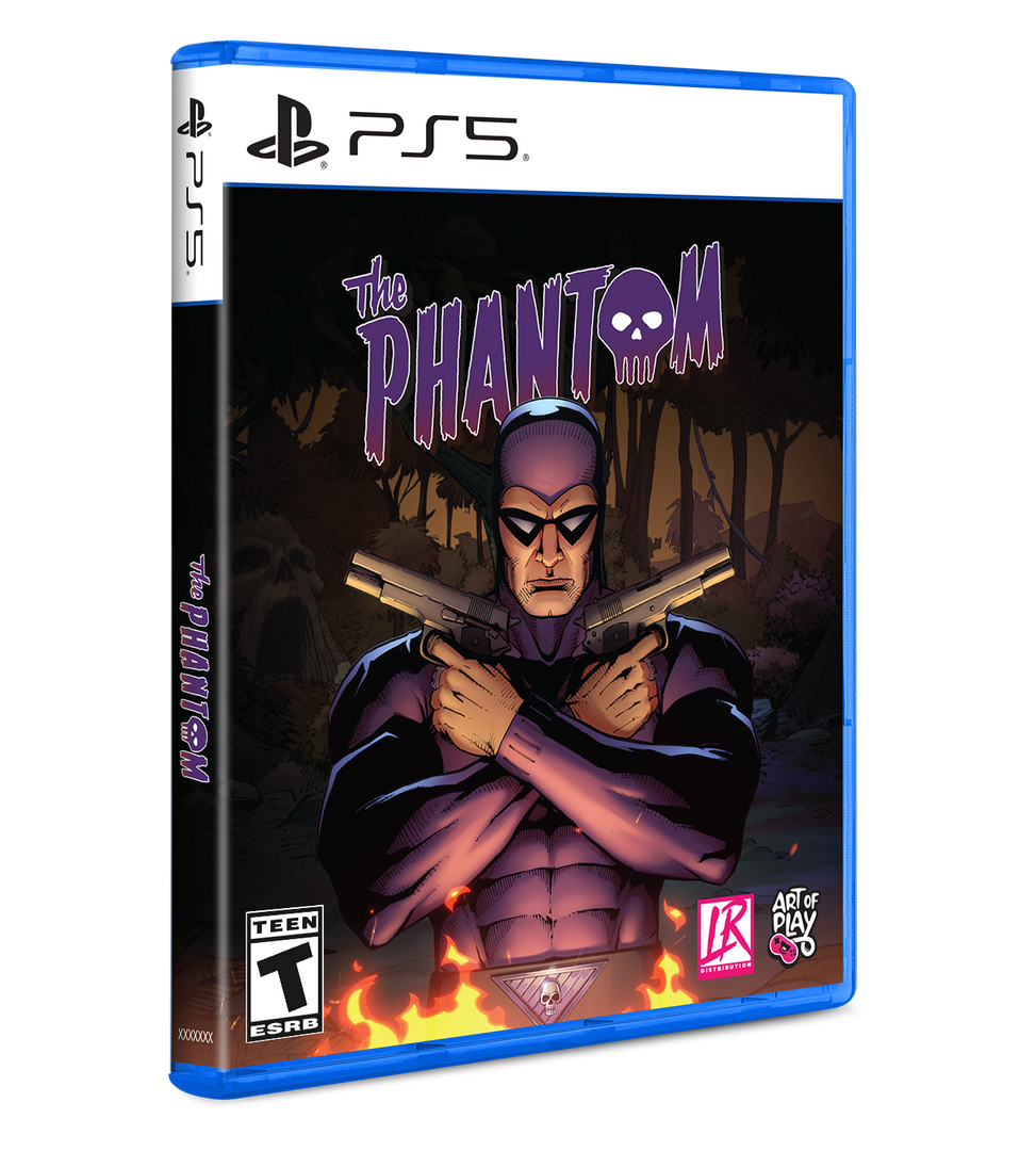 PlayStation 5 game disc for 'The Phantom' with a stylized cover featuring a character holding guns.