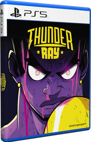 PlayStation 5 game case for 'Thunder Ray' with a purple and yellow character design.