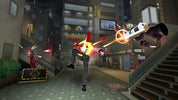 Action scene from a video game with characters in an urban setting