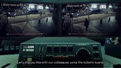 Video surveillance system interface with two monitors displaying a street scene at night.
