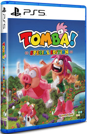 PlayStation 5 game case for 'Tomba! Special Edition' with cartoon characters on a colorful background.