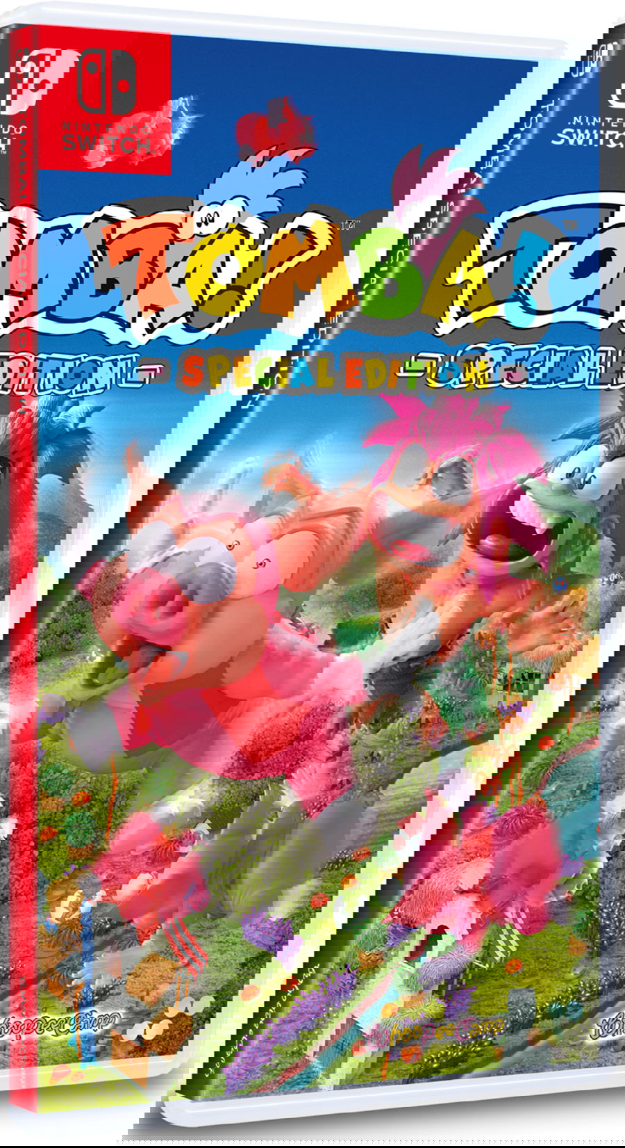 Tomba! Special Edition game case for Nintendo Switch with cartoon characters on a blue background