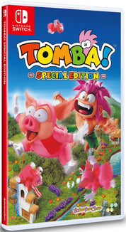 Tomba! Special Edition game case for Nintendo Switch with cartoon characters on a blue background