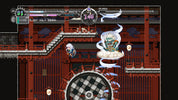 Screenshot of a video game with characters and interface elements in an Asian architectural setting.