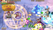Colorful game screen with characters and effects in a snowy landscape
