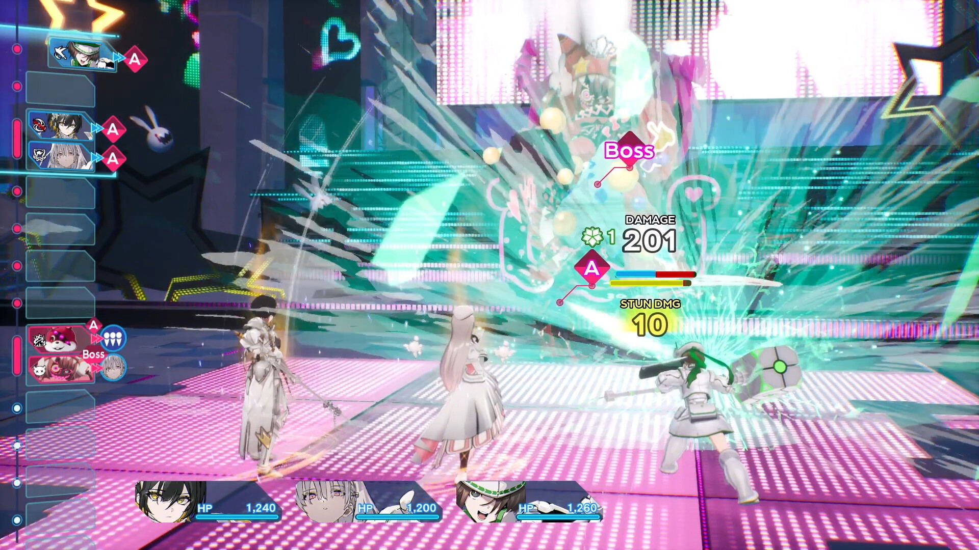 Screenshot of a vibrant video game with characters and colorful graphics