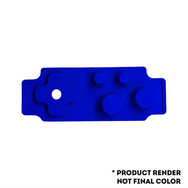 Blue product render on a white background with text indicating it is not the final color.