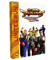 Virtua Fighter game box with character illustrations on a white background