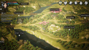 Map of a fantasy landscape with various locations labeled on a screen interface.