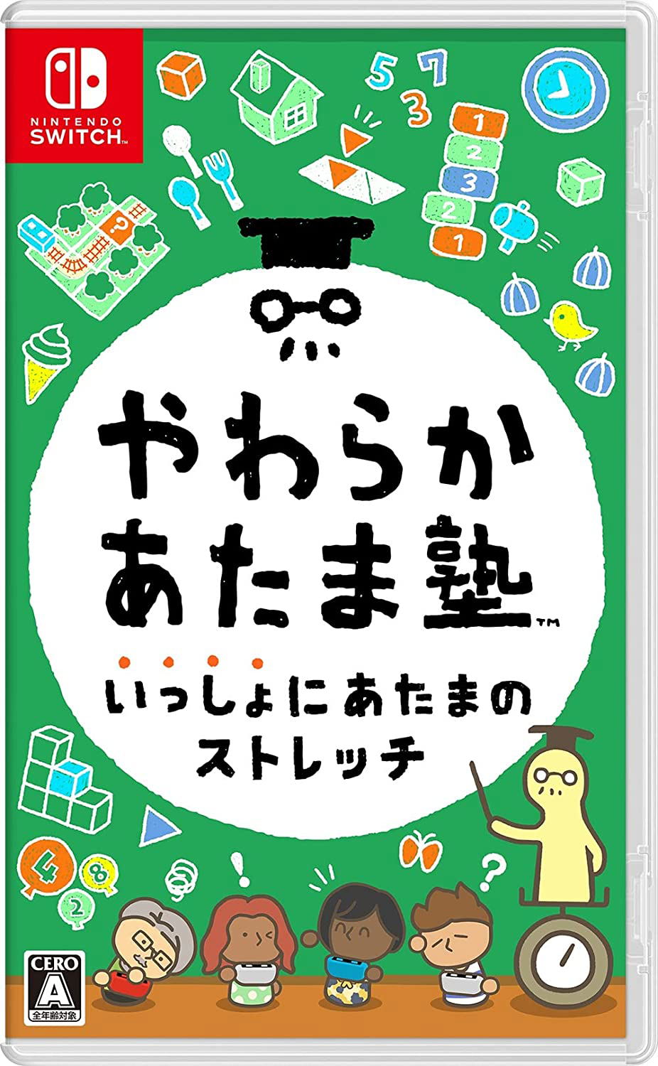 Nintendo Switch game cover with colorful graphics and text on a green background