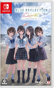 Game case for 'Blue Reflection: Quartet' on Nintendo Switch with four animated characters in school uniforms.