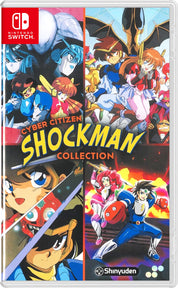 Game case for 'Cyber Citizen Shockman Collection' on Nintendo Switch with colorful graphics and character images.