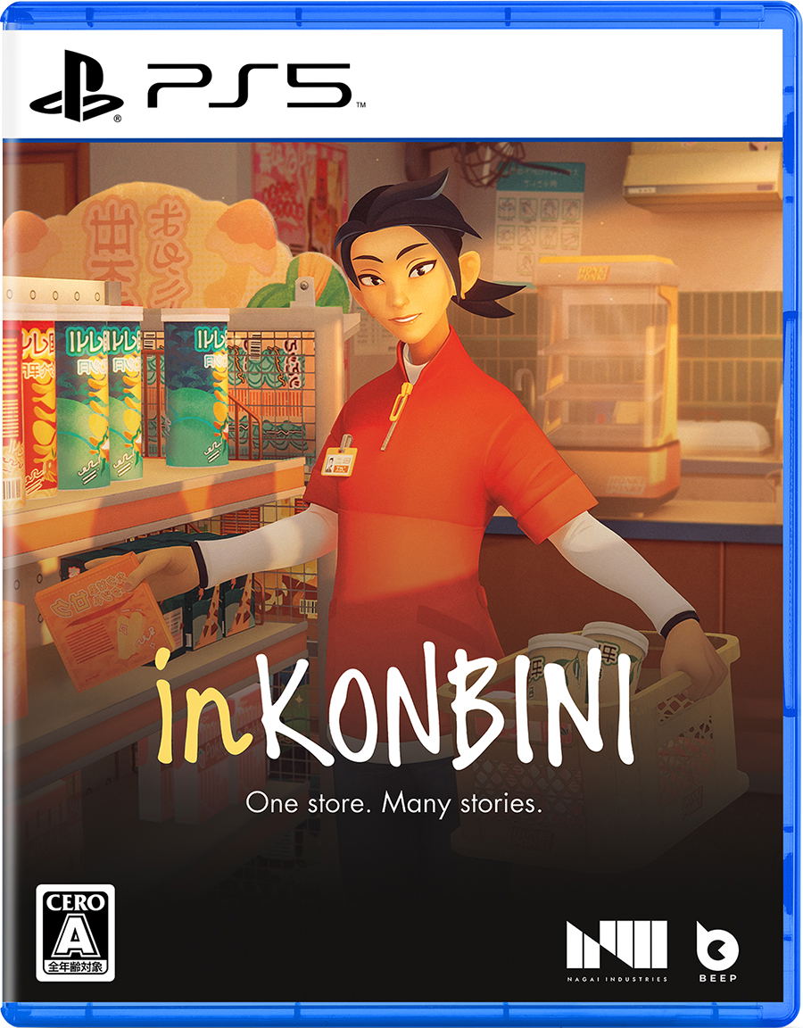 PlayStation 5 game case for 'inKONBINI' with character and store setting.