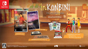 Promotional image of 'inKONBINI' game packaging with characters and store elements.