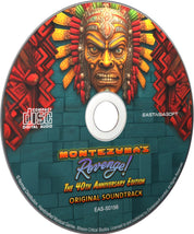 CD cover for 'Montezuma's Revenge! The 40th Anniversary Edition' soundtrack with colorful design and text.