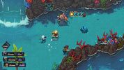 Screenshot of a video game with underwater scene, characters, and UI elements.