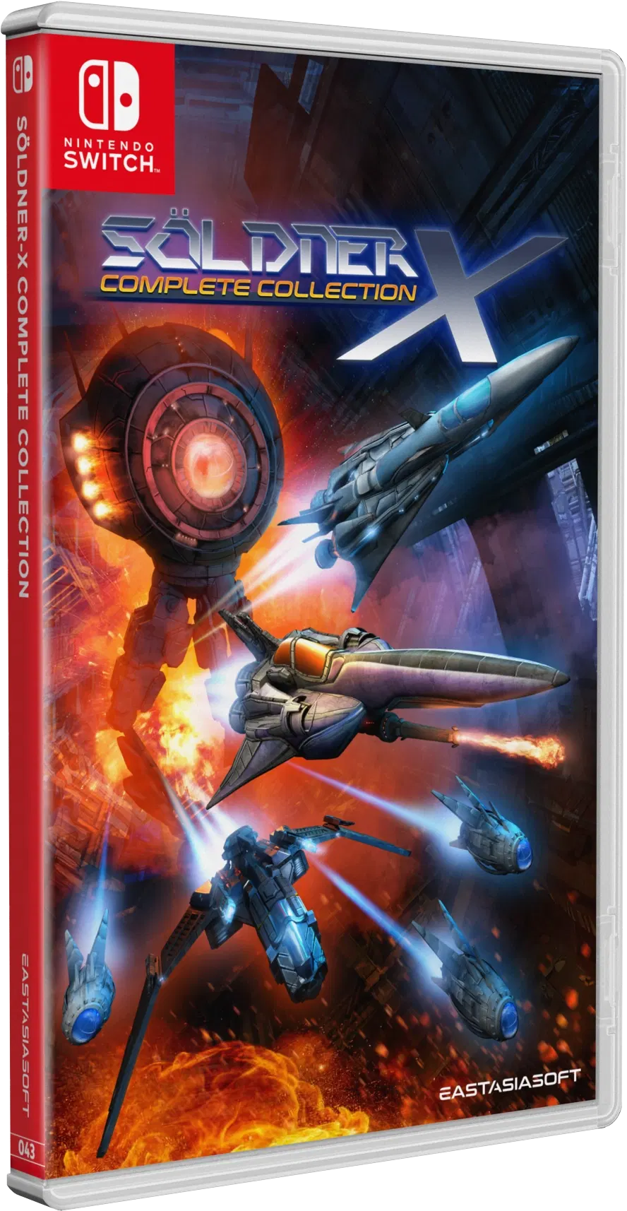 Game case for 'Soldier X Complete Collection' on Nintendo Switch with space-themed artwork.