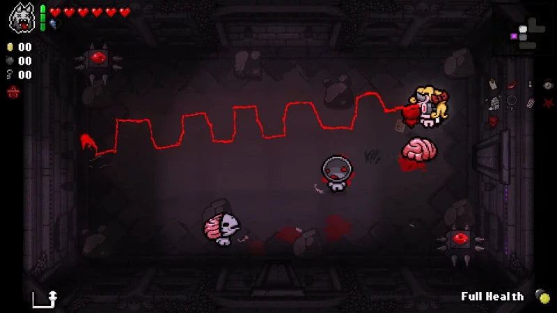 A screenshot from the video game Dark Souls III, showing a player character in a dark, gothic room with a red health line, monsters, and a floating brain on the floor.