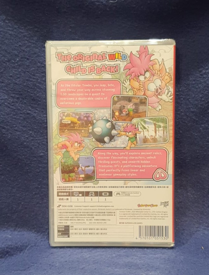 Game case with cartoon characters on a blue background